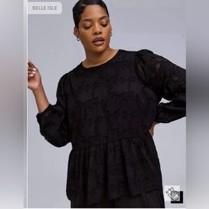 Torrid Black Lace Peplum Blouse